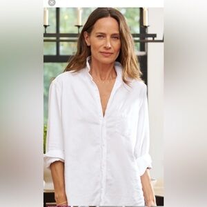 Frank & Eileen “Eileen” Relaxed White Cotton Button Up Shirt